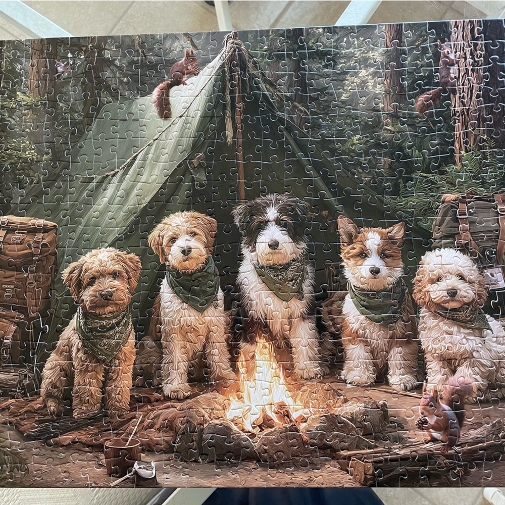 Woodland Fox Family Puzzle Art Print - letters on back